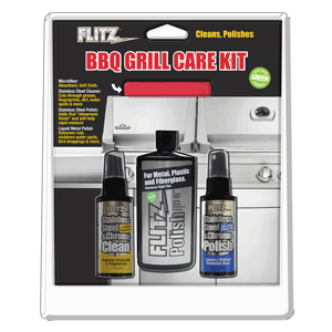 FLITZ BBQ GRILL CARE KIT METAL POLISH SS CLEANER SS POLISH