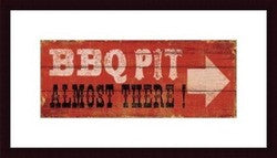 BBQ Pit, framed black wood, white matte